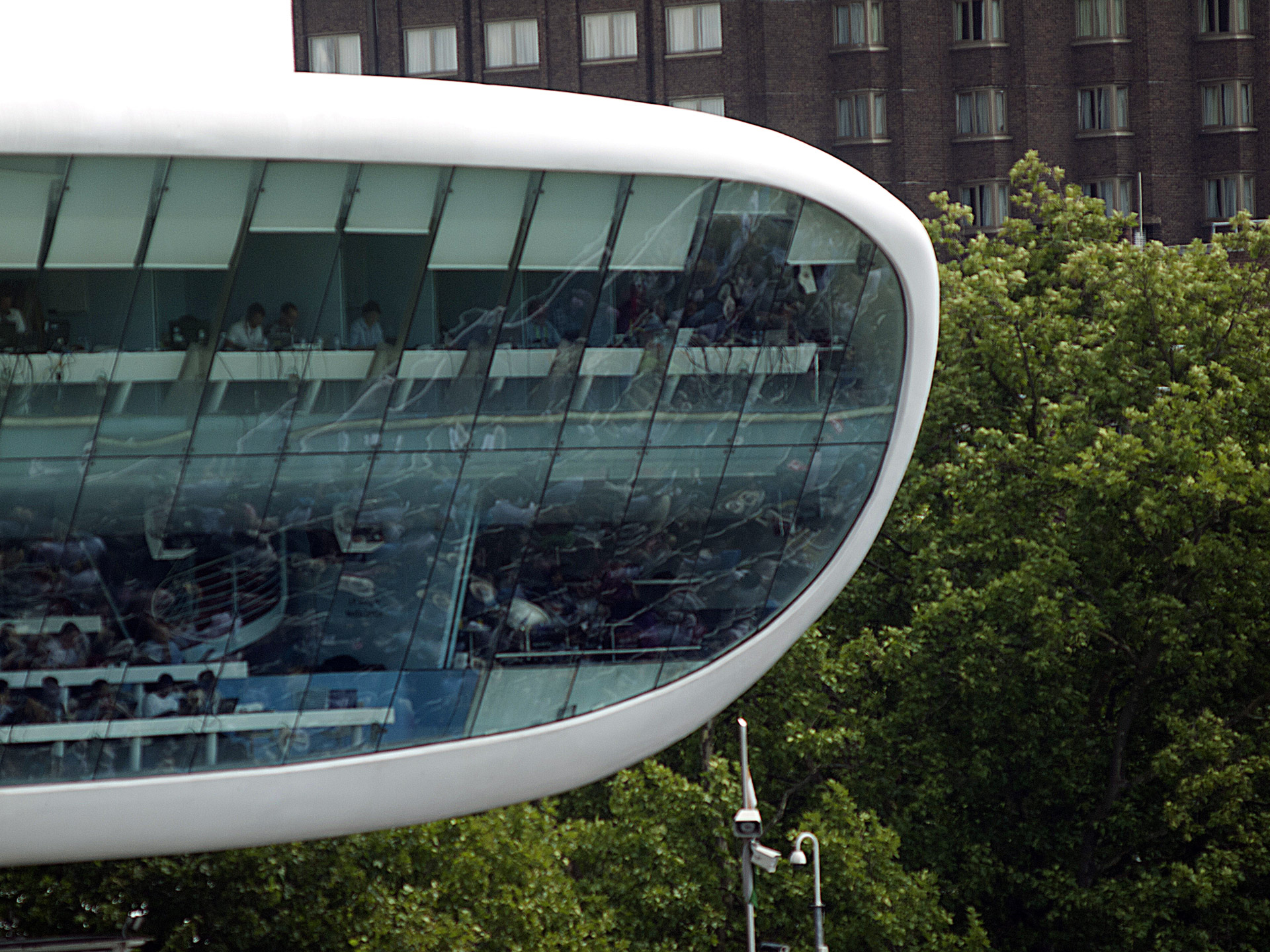 Media centre, Lord's ground, England vs India Test 2012. Future Systems 1999.